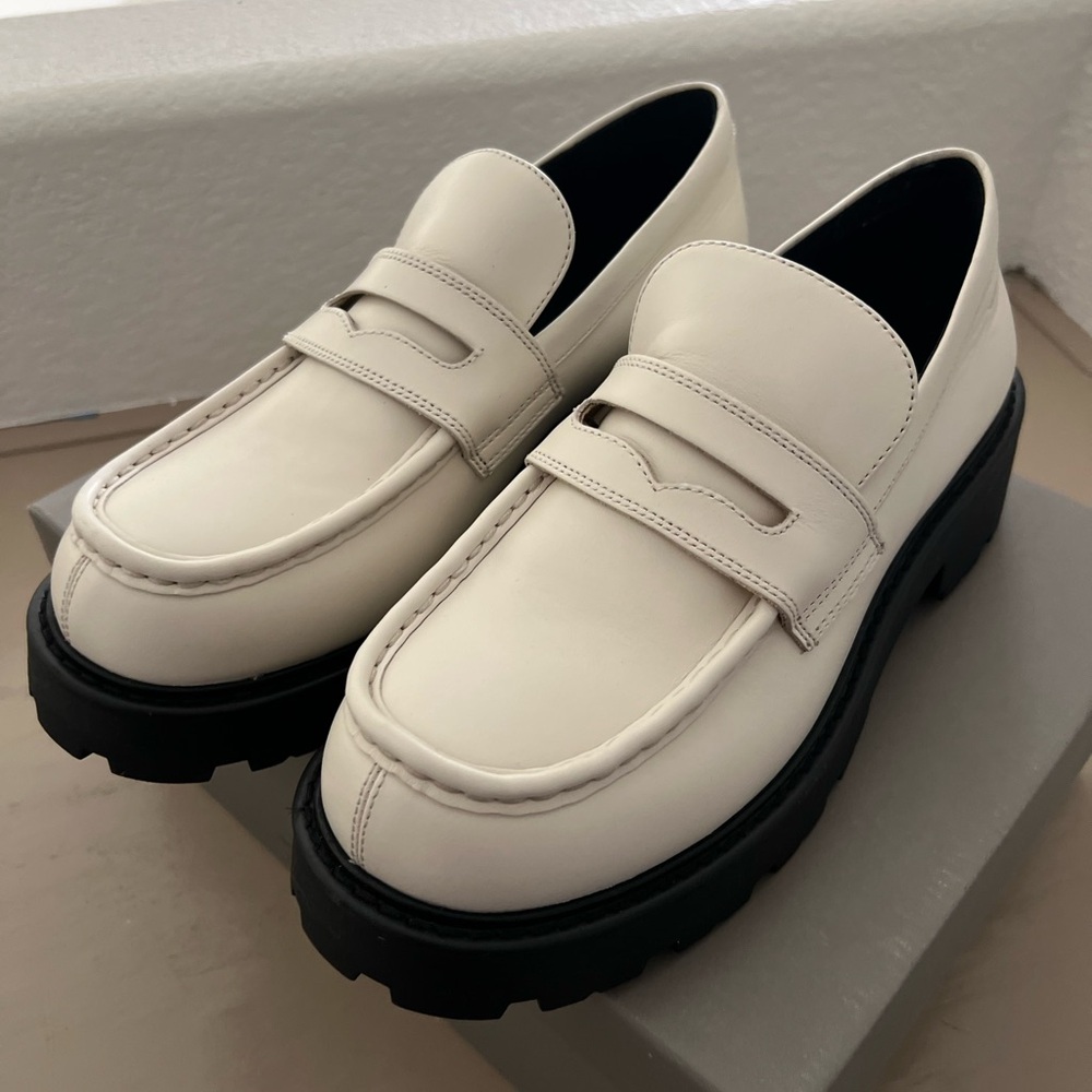Vagabond Shoemakers White Platform Loafers